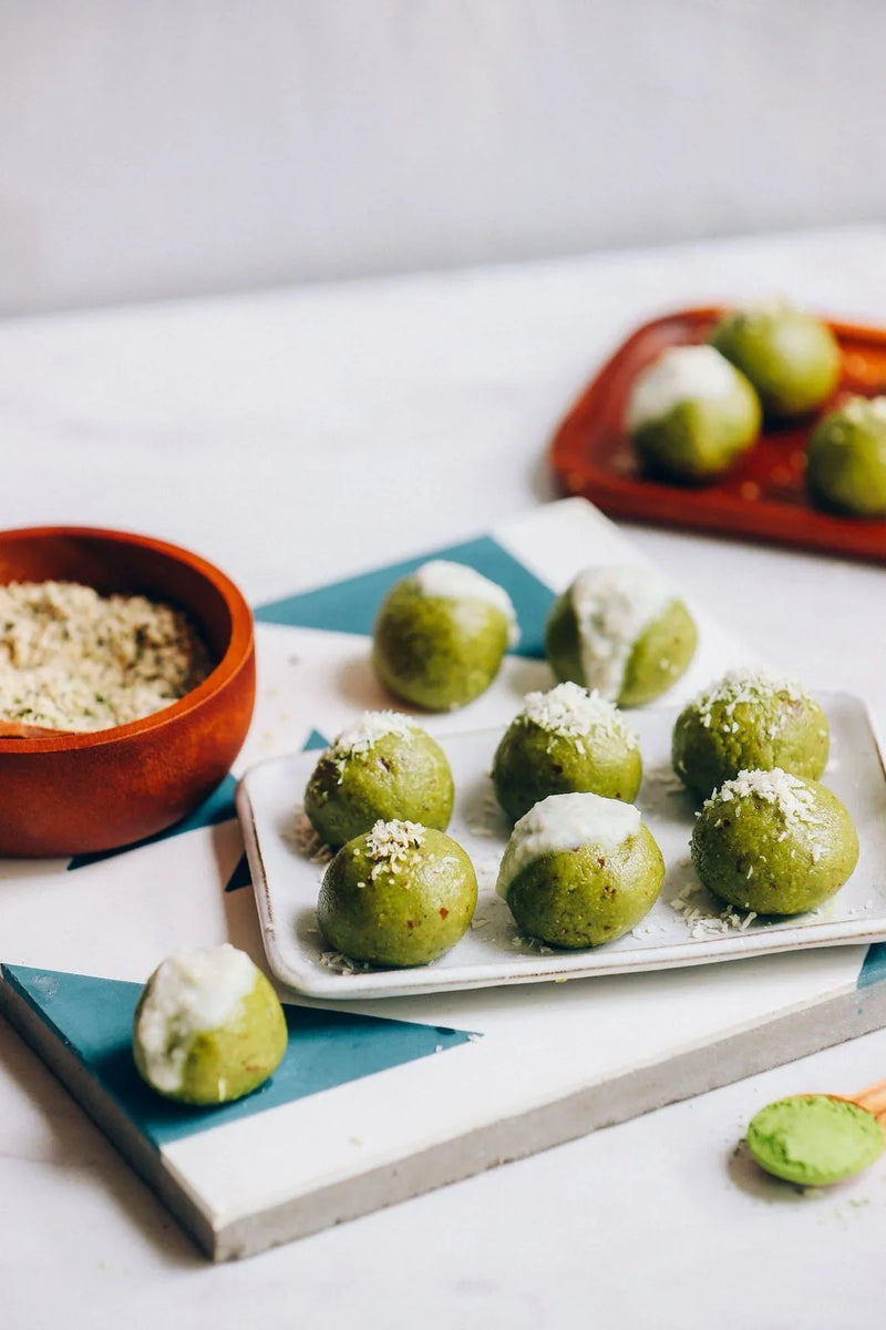 Matcha Choc Protein Bites